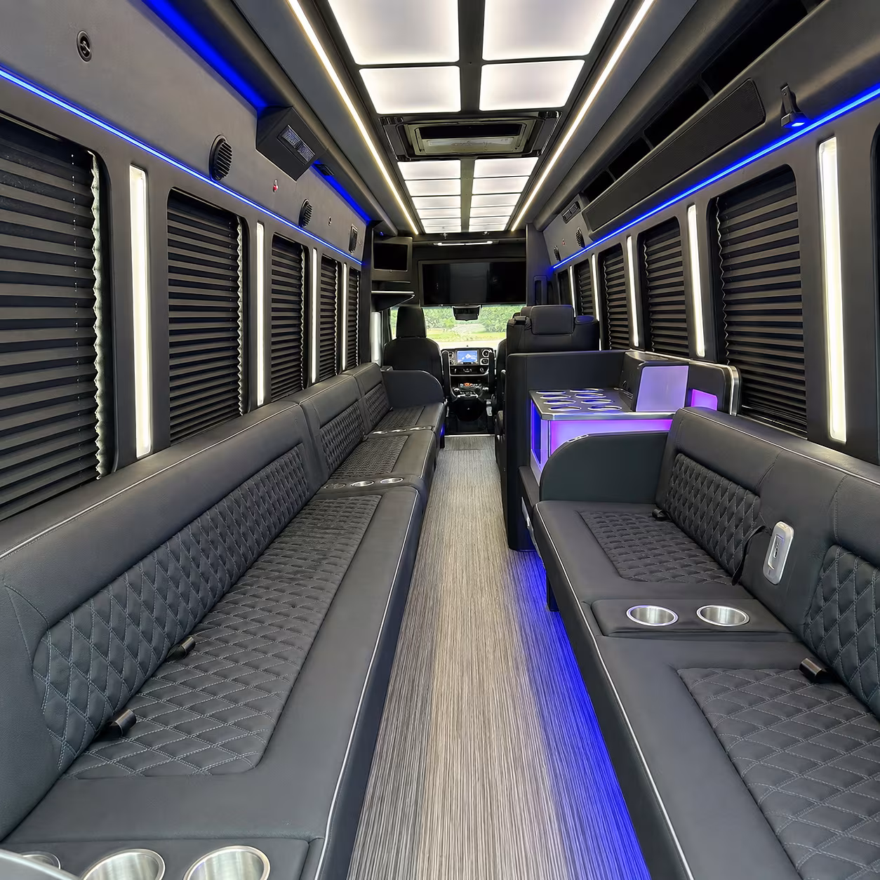 mansfield party bus rental interior