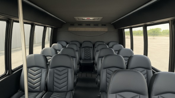 Interior of Charter Bus Company Mansfield's 15 Passenger Minibus in Mansfield