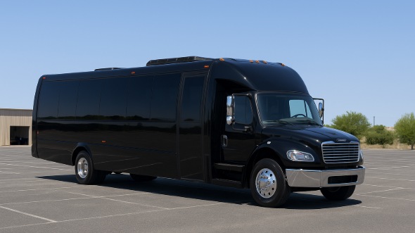 Exterior of Charter Bus Company Mansfield's 18 Passenger Minibus in Mansfield