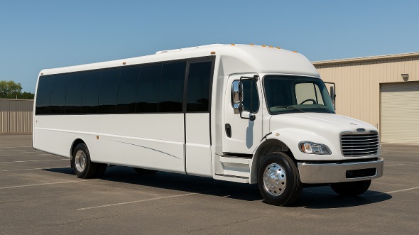 Exterior of Charter Bus Company Mansfield's 20 Passenger Mini bus in Mansfield