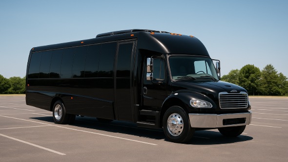 Exterior of Charter Bus Company Mansfield's 25 Passenger Mini bus in Mansfield