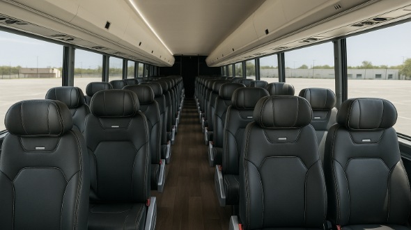 Interior of Charter Bus Company Mansfield's 28 Passenger Mini bus in Mansfield