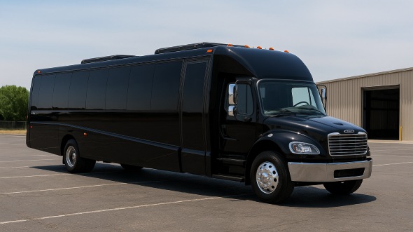 Exterior of Charter Bus Company Mansfield's 28 Passenger Mini bus in Mansfield