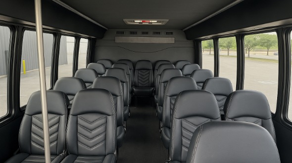 Interior of Charter Bus Company Mansfield's 35 Passenger Minibus in Mansfield