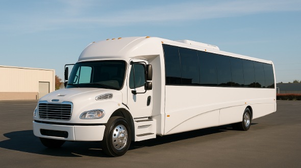 Exterior of Charter Bus Company Mansfield's 35 Passenger Minibus in Mansfield
