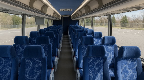 Interior of Charter Bus Company McKinney's 54 Passenger Charter Bus in McKinney