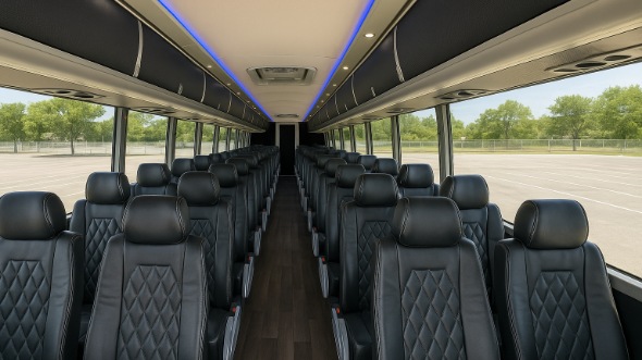 mansfield 50 passenger charter bus inside