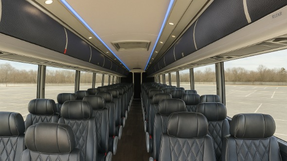 mansfield 54 passenger charter bus inside