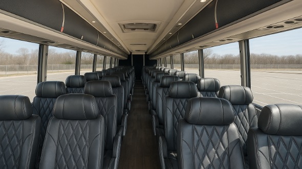 mansfield 55 passenger charter bus inside