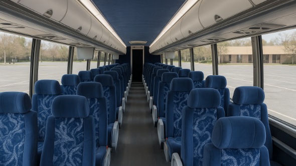 mansfield 56 passenger charter bus inside