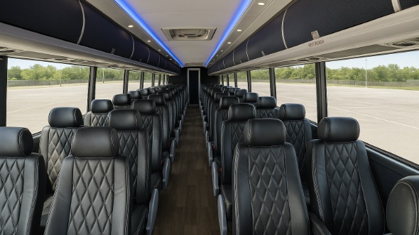 mansfield 56 passenger charter bus rental