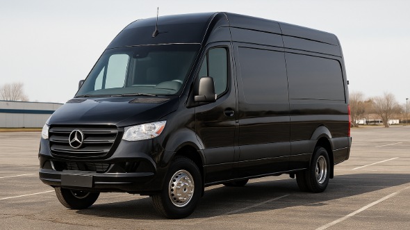 Exterior of Charter Bus Company Mansfield's Sprinter Limo in Mansfield