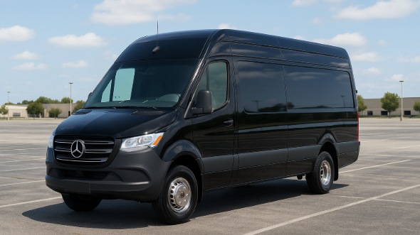 Exterior of Charter Bus Company Mansfield's Sprinter Van Rental With Driver in Mansfield